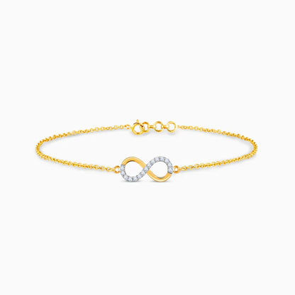 Pure Gold Infinity Bracelet with Dual Stones